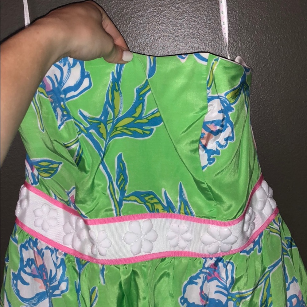 Strapless Lilly Pulitzer dress green size 4 - Picture 3 of 7